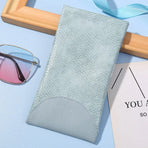 Mouth Snapped Sunglasses Eyeglass Glasses Case Soft Pouch Bag Pocket Spectacle - Green