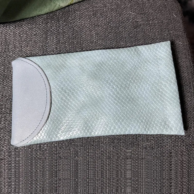 Mouth Snapped Sunglasses Eyeglass Glasses Case Soft Pouch Bag Pocket Spectacle - Green