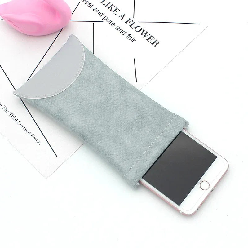 Mouth Snapped Sunglasses Eyeglass Glasses Case Soft Pouch Bag Pocket Spectacle - Green