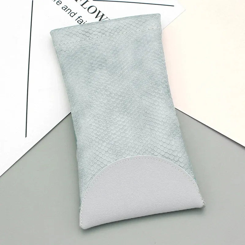 Mouth Snapped Sunglasses Eyeglass Glasses Case Soft Pouch Bag Pocket Spectacle - Green