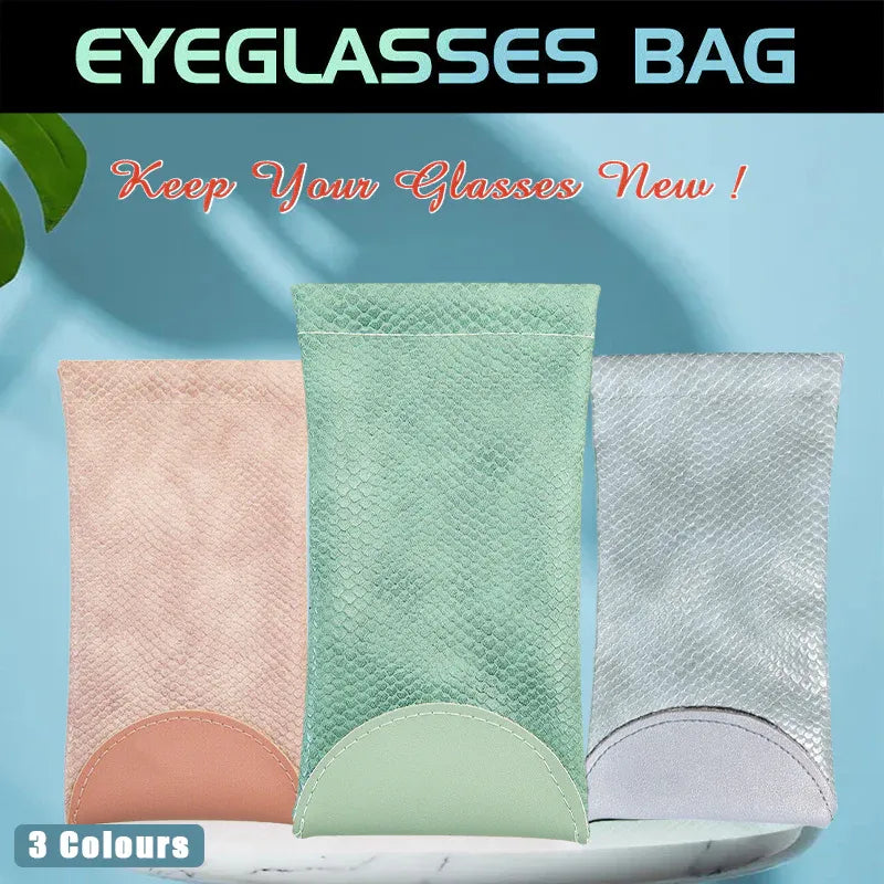 Mouth Snapped Sunglasses Eyeglass Glasses Case Soft Pouch Bag Pocket Spectacle - Pink