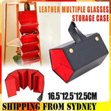 Leather Multiple Glasses Storage Case 5 Slots Sunglasses Organizer Bag - Extra Image