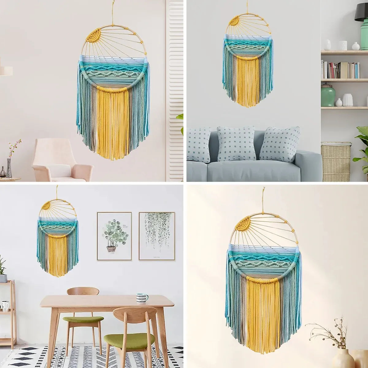Sunrise Hand Woven Tapestry Decoration Warm Tones Wall Hanging for Living Room