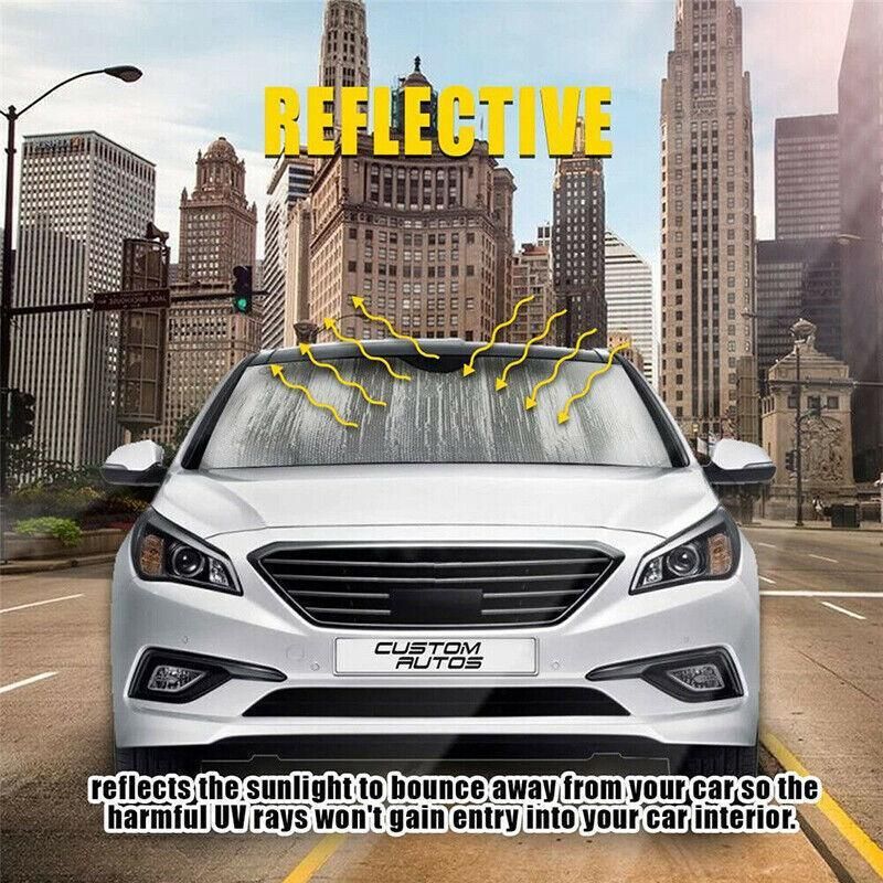 Car Windscreen Sun Shade Heat Reflective Windshield Front Rear Window Uv Block - 130*60