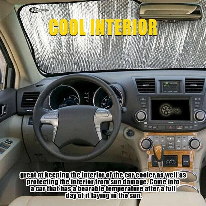 Car Windscreen Sun Shade Heat Reflective Windshield Front Rear Window Uv Block - 130*60