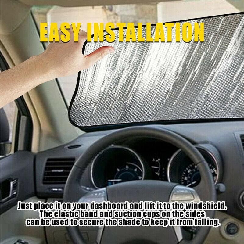 Car Windscreen Sun Shade Heat Reflective Windshield Front Rear Window Uv Block - 130*60