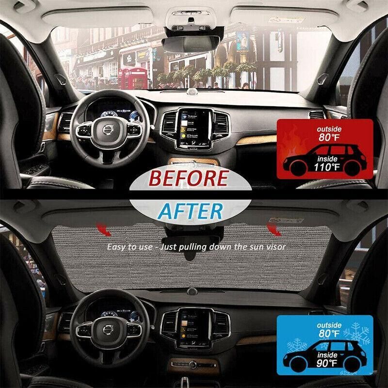 Car Windscreen Sun Shade Heat Reflective Windshield Front Rear Window Uv Block - 130*60