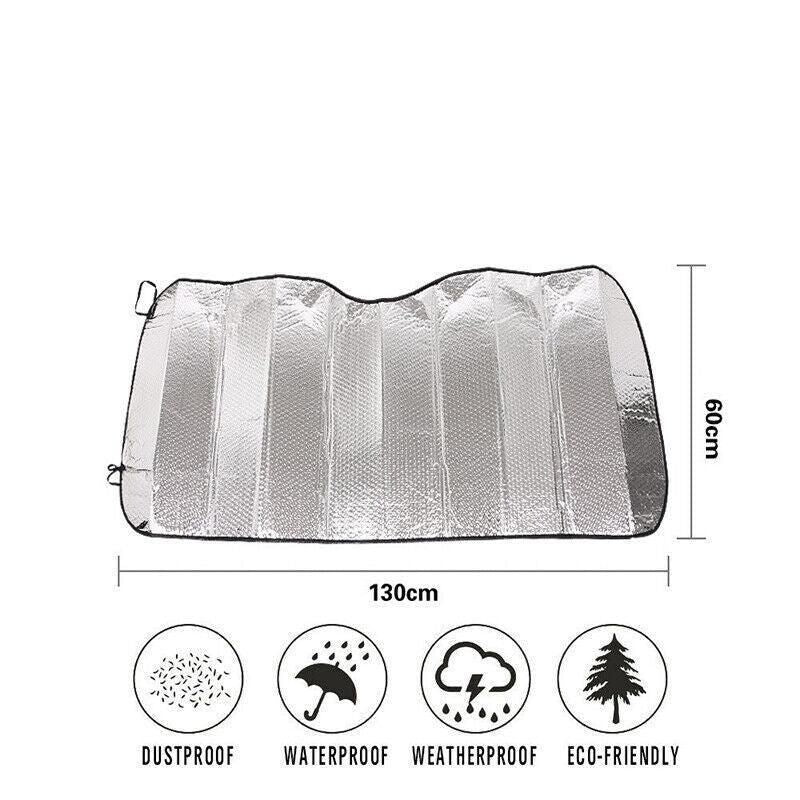 Car Windscreen Sun Shade Heat Reflective Windshield Front Rear Window Uv Block - 130*60