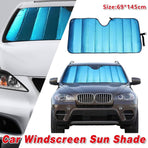 1-Piece Blue 145 x 69 cm Folding Windscreen Sunshade