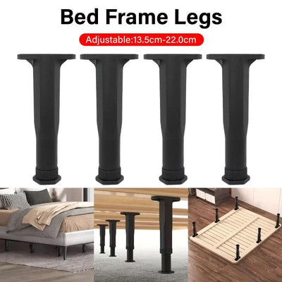 4pcs Adjustable Bed Frame Feet Ribbed Furniture Support Legs Sturdy Foundation