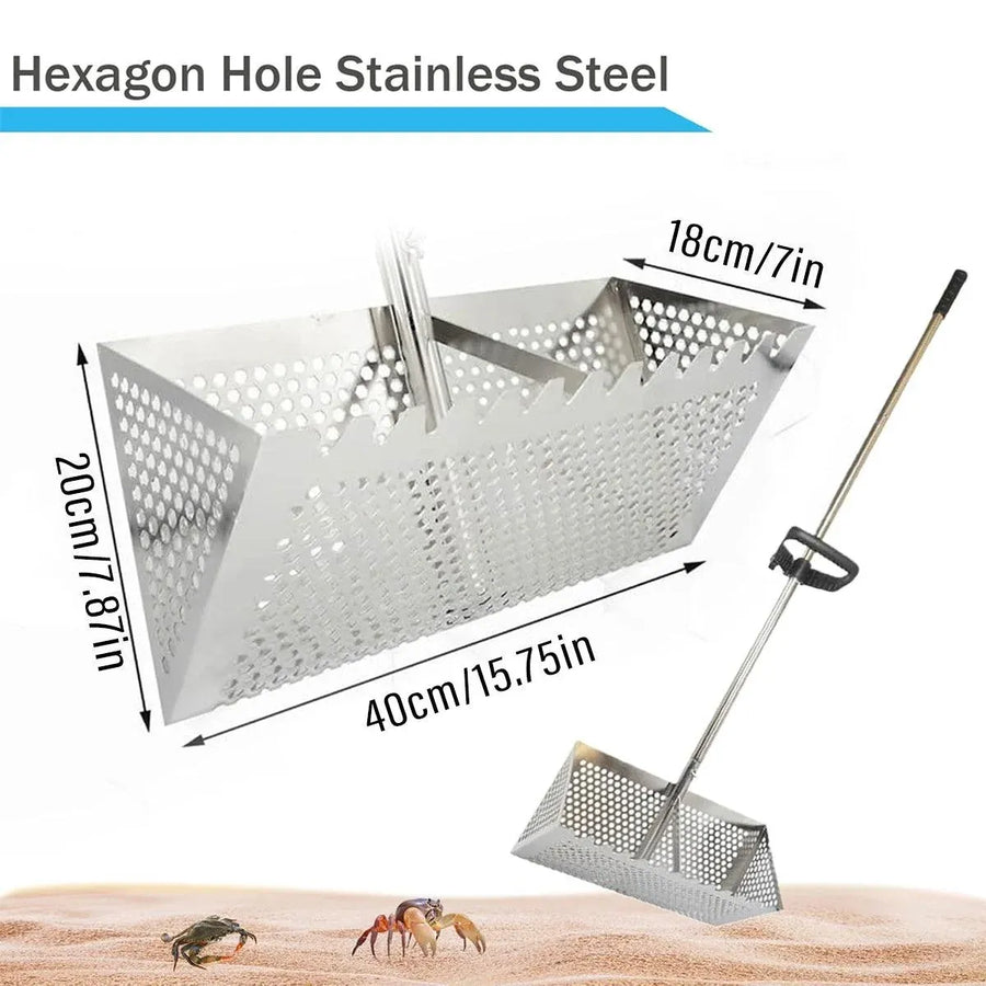 Stainless Steel Sand Screen Collapsible Beach Screen Crab Trap Fishing Gear