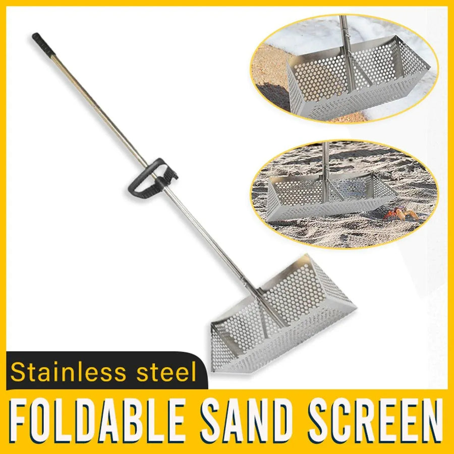 Stainless Steel Sand Screen Collapsible Beach Screen Crab Trap Fishing Gear