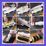 Sushi Roller Maker Tool with Tube Plunger DIY Bazooka Rice Mold for Home Kitchen