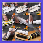 Sushi Roller Maker Tool with Tube Plunger DIY Bazooka Rice Mold for Home Kitchen