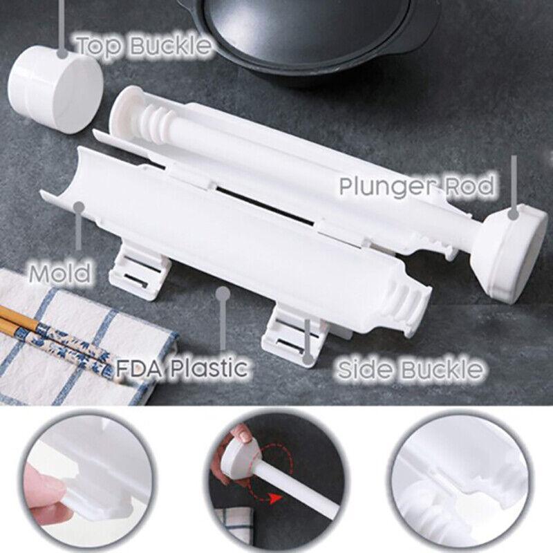 Sushi Roller Maker Tool with Tube Plunger DIY Bazooka Rice Mold for Home Kitchen