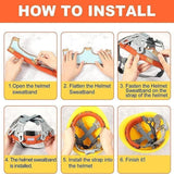 Helmet Sweatband Replacement Pad for Hard Hats Welding Headgear with Sponge Lining - Side View