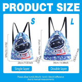 Waterproof Swim Backpack Durable Storage Bag Beach Pool Outdoor Travel - Blue-Large (Double layer) - Top-Down View