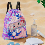 Waterproof Swim Backpack Durable Storage Bag Beach Pool Outdoor Travel - Blue-Large (Double layer)