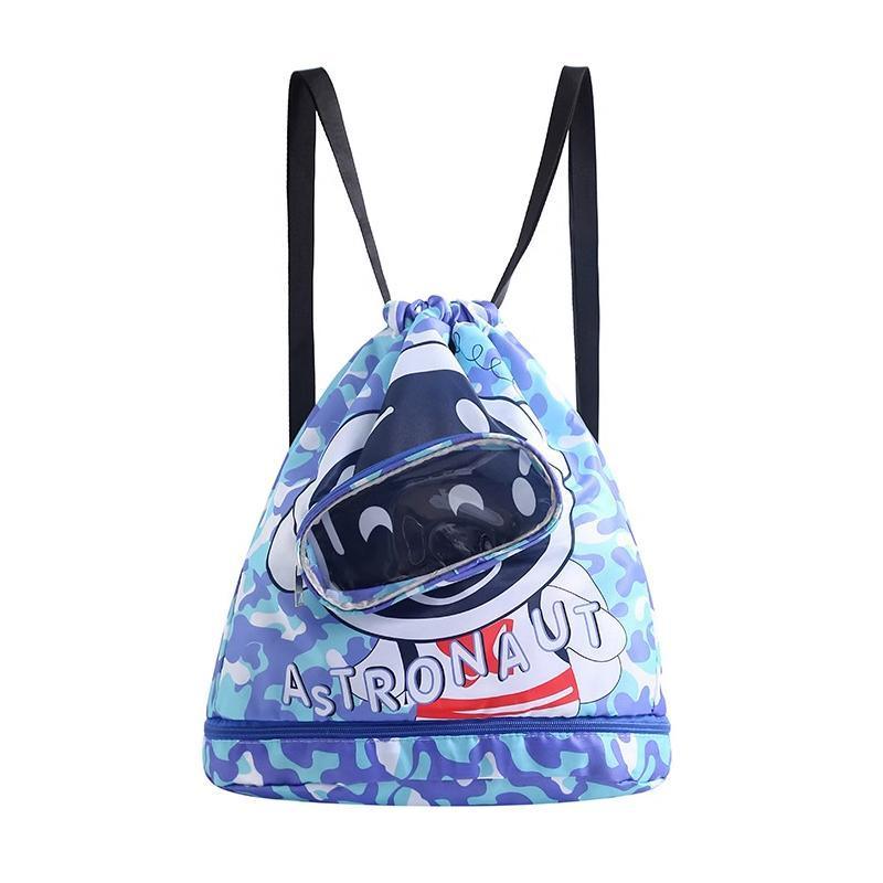 Waterproof Swim Backpack Durable Storage Bag Beach Pool Outdoor Travel - Blue-Large (Double layer)