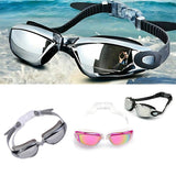 Unisex Swimming Goggles Waterproof Anti Fog Adjustable Swim Glasses for Men Women - Grey