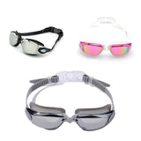 Unisex Swimming Goggles Waterproof Anti Fog Adjustable Swim Glasses for Men Women - Purple - Front View