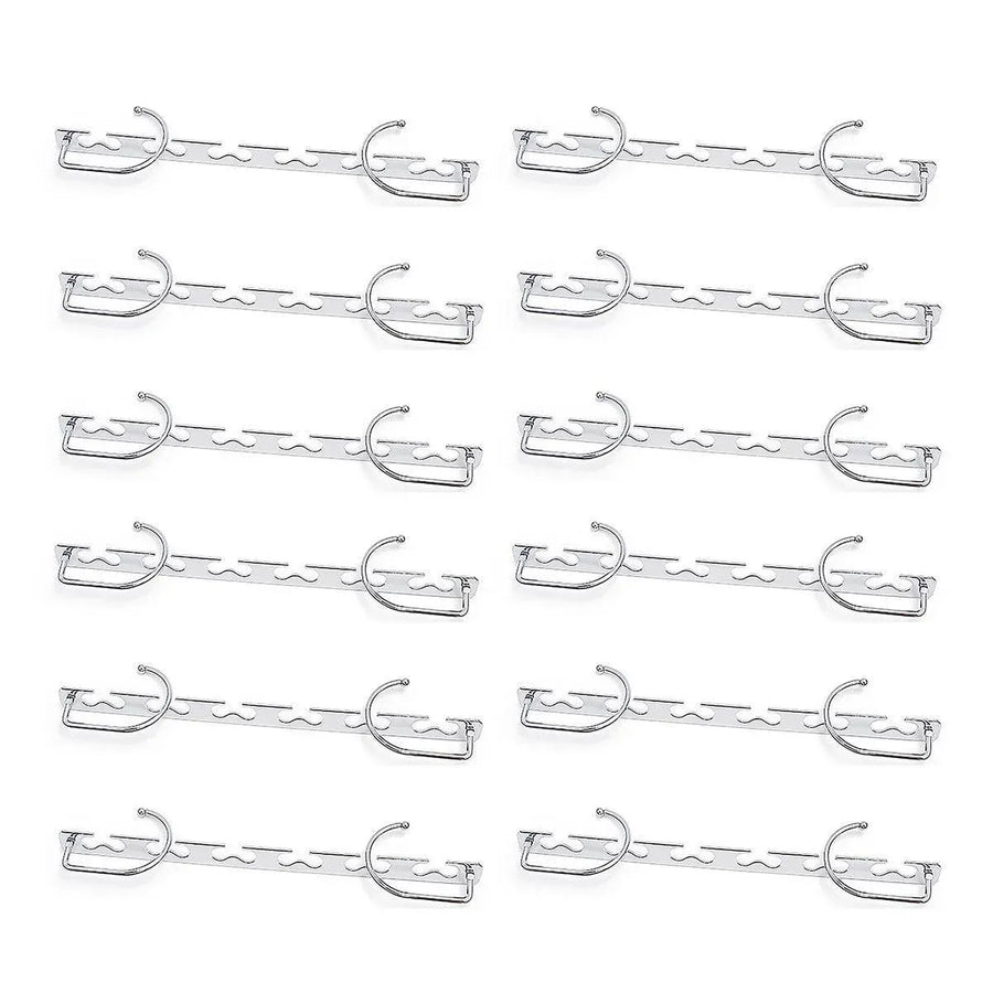 Clothes Hanger Space Saving Hook Folding Wardrobe Multipurpose Rack Coat Pants - 12PCS