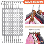 Clothes Hanger Space Saving Hook Folding Wardrobe Multipurpose Rack Coat Pants - 12PCS