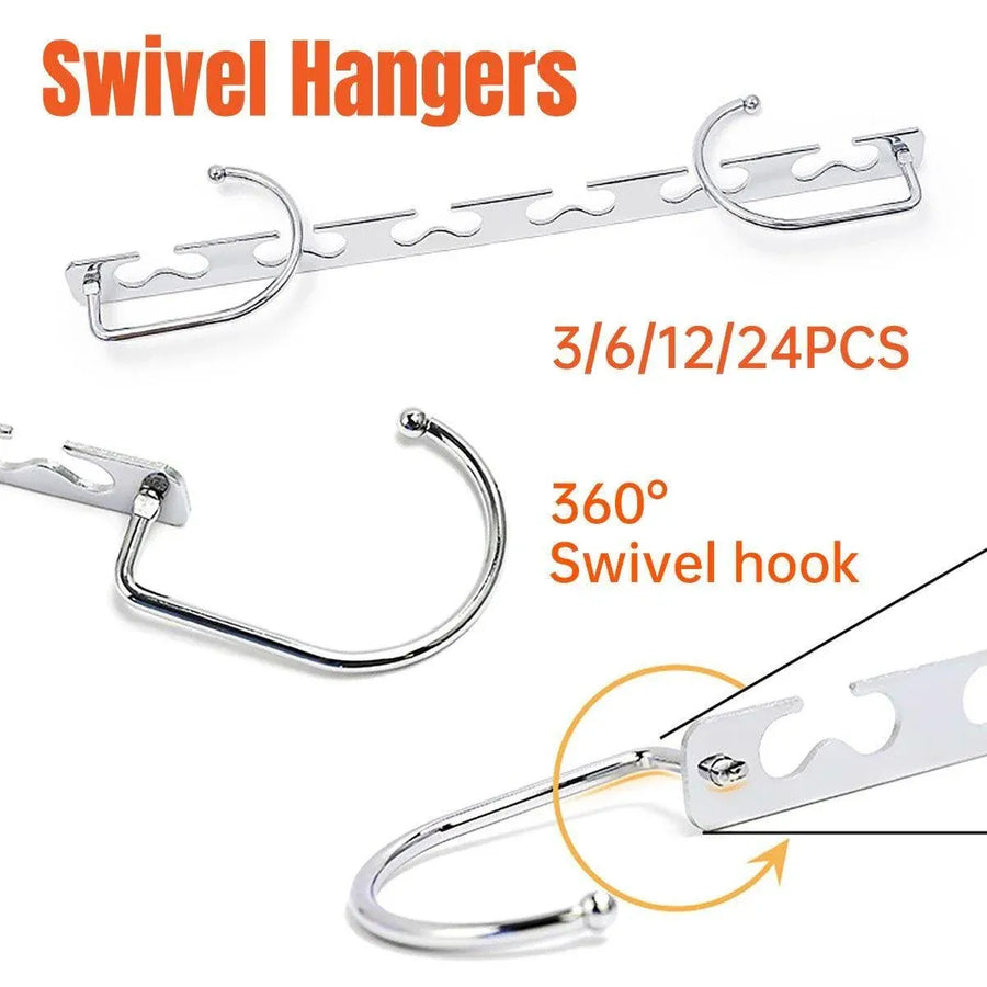 Clothes Hanger Space Saving Hook Folding Wardrobe Multipurpose Rack Coat Pants - 24PCS