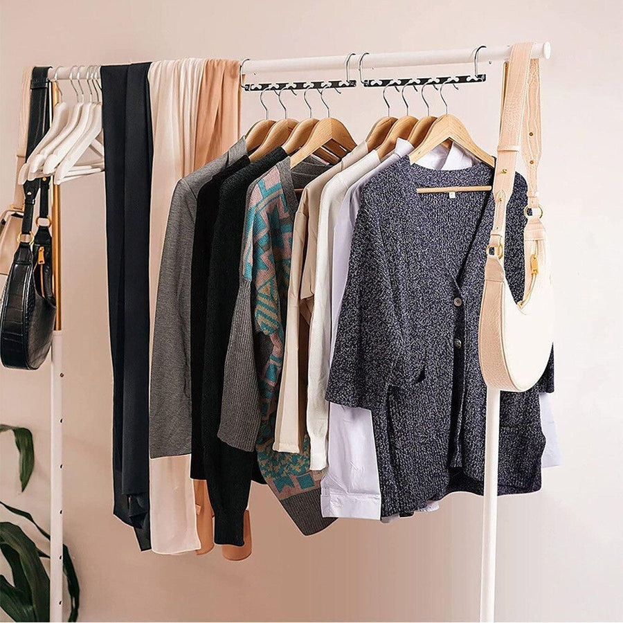 Clothes Hanger Space Saving Hook Folding Wardrobe Multipurpose Rack Coat Pants - 24PCS