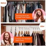 Clothes Hanger Space Saving Hook Folding Wardrobe Multipurpose Rack Coat Pants - 6PCS - 45-Degree Angle