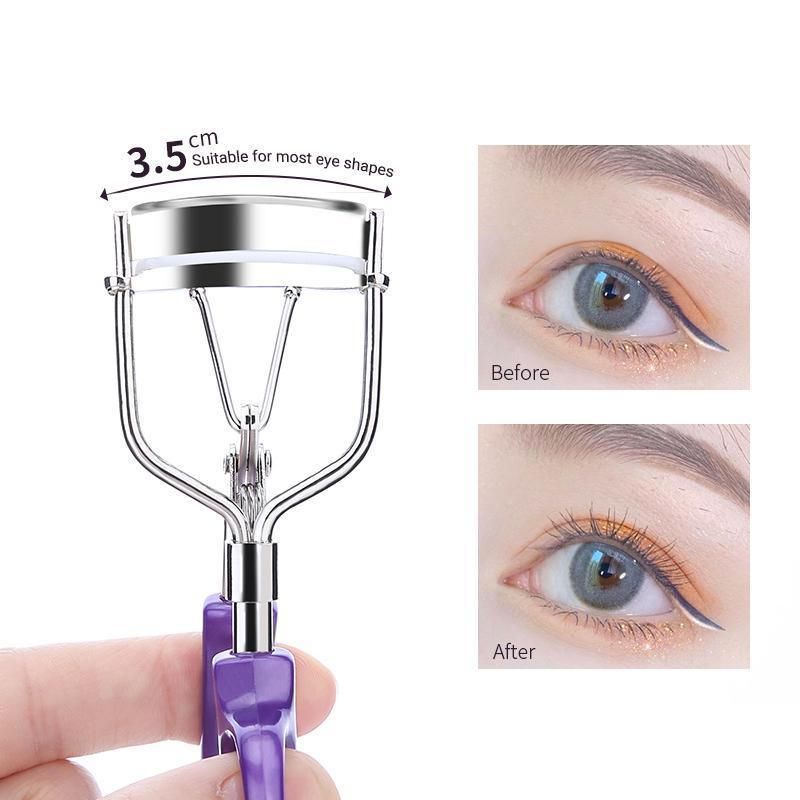 Mini Eyelash Curler with Silicone Refill Pads Make Up Tool for Women Girl Beauty