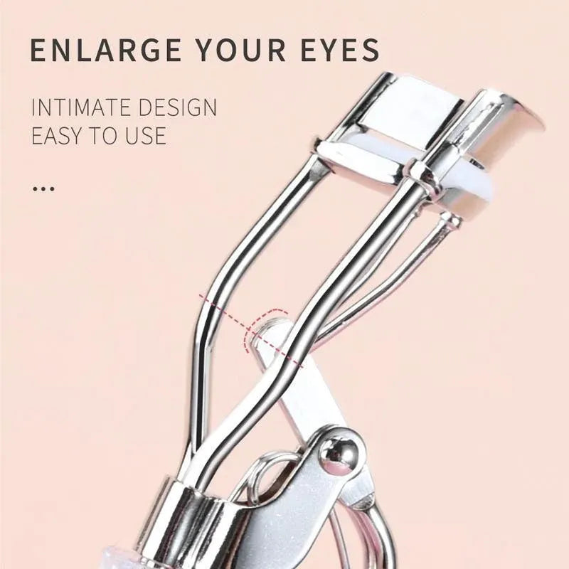 Mini Eyelash Curler with Silicone Refill Pads Make Up Tool for Women Girl Beauty