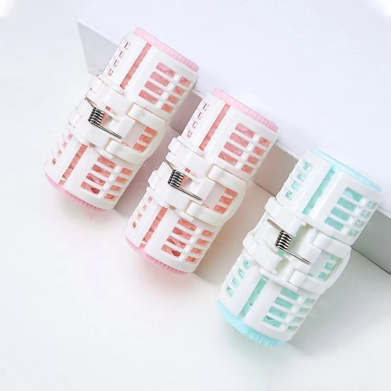 3PCS Plastic Long Hair Curler Roller Self Grip Bangs Hair Curling Styling Tools - Blue-3PCS