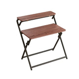 Double Layer Foldable Desk Sturdy Frame Heavy Duty for Home Office - Front View
