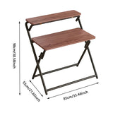 Double Layer Foldable Desk Sturdy Frame Heavy Duty for Home Office - Side View