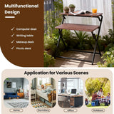 Double Layer Foldable Desk Sturdy Frame Heavy Duty for Home Office - Top-Down View