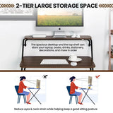 Double Layer Foldable Desk Sturdy Frame Heavy Duty for Home Office - Low Angle