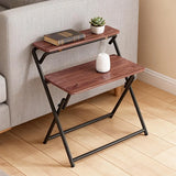 Double Layer Foldable Desk Sturdy Frame Heavy Duty for Home Office - Extra Image