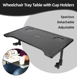 Plastic Dining Table for Wheelchair with Dining Board for Elderly Mobility Use - Rear View