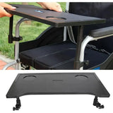 Plastic Dining Table for Wheelchair with Dining Board for Elderly Mobility Use - Close-Up Angle
