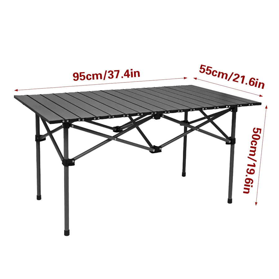 Folding Outdoor Camping Table Portable Aluminium Top Picnic Beach Garden