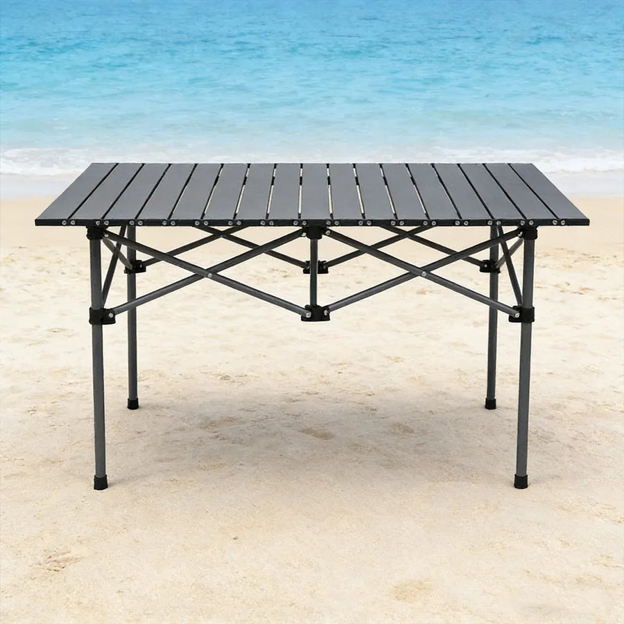 Folding Outdoor Camping Table Portable Aluminium Top Picnic Beach Garden