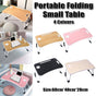 Laptop Bed Table Foldable Lap Standing Desk with Cup Slot for Indoor Picnic Tray - White