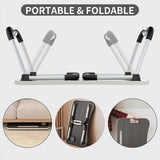 Laptop Bed Table Foldable Lap Standing Desk with Cup Slot for Indoor Picnic Tray - White - 45-Degree Angle