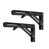 Traderight Table Bracket Folding Stainless Steel 150KG Wall Shelf Bench 2PCS - Black 20in - Rear View