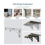 Traderight Table Bracket Folding Stainless Steel 150KG Wall Shelf Bench 2PCS - White 20in