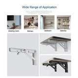 Traderight Table Bracket Folding Stainless Steel 150KG Wall Shelf Bench 2PCS - White 20in - Rear View