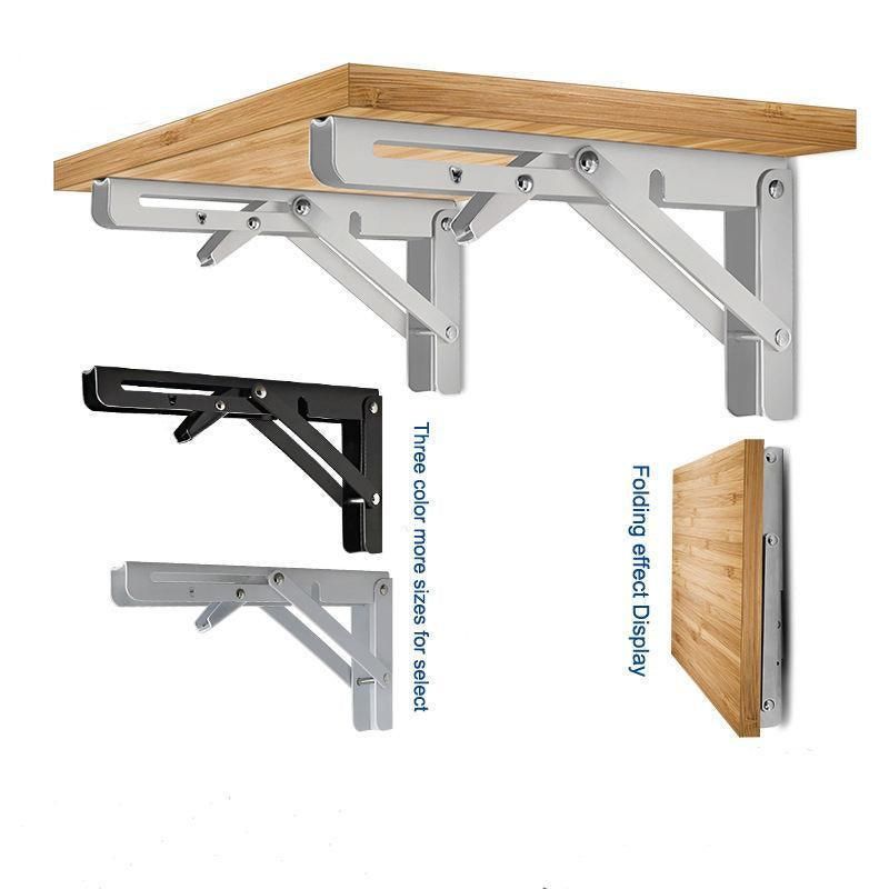 Traderight Table Bracket Folding Stainless Steel 150KG Wall Shelf Bench 2PCS - White 20in
