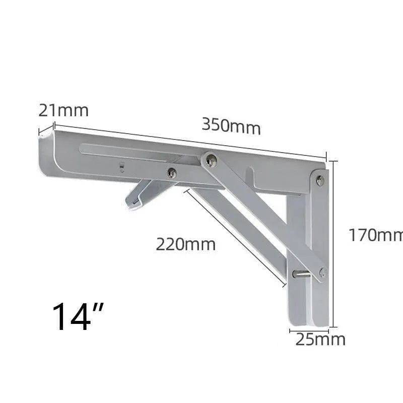 Traderight Table Bracket Folding Stainless Steel 150KG Wall Shelf Bench 2PCS - White 20in