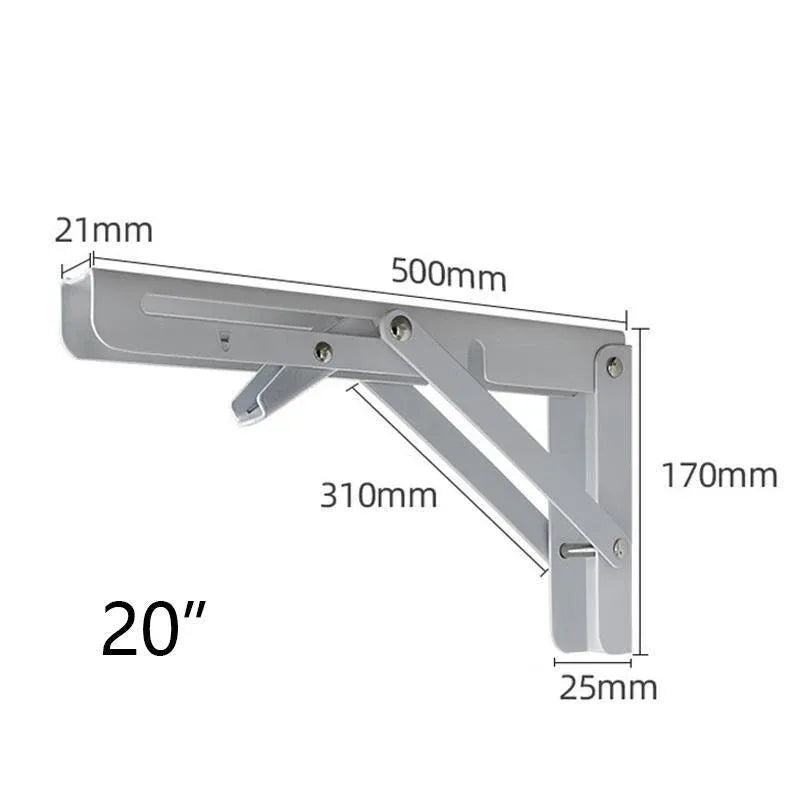 Traderight Table Bracket Folding Stainless Steel 150KG Wall Shelf Bench 2PCS - White 20in
